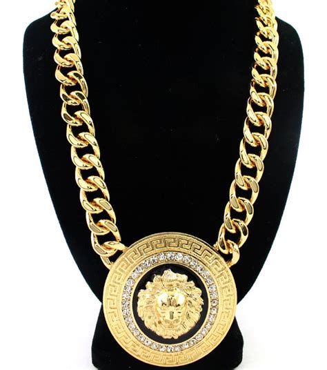 versace necklace lion|authentic Versace lion necklace.